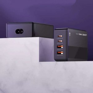 Ładowarka 4kom.pl Ładowarka sieciowa uniwersalna 2x USB 2x USB-C 65W Power Delivery PD QC 3.0 czarna 7