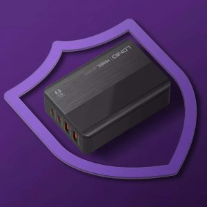 Ładowarka 4kom.pl Ładowarka sieciowa uniwersalna 2x USB 2x USB-C 65W Power Delivery PD QC 3.0 czarna 9
