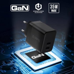 Ładowarka Crong Ładowarka sieciowa Crong Utra Compact GaN 35W PD 3.0 2x USB-C (czarny) 5