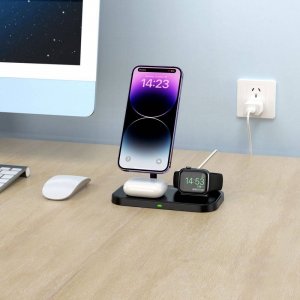 Ładowarka Tech-Protect Ładowarka bezprzewodowa MagSafe Tech-protect Qi15W A22 3in1 Magnetic Wireless Charger Black 8