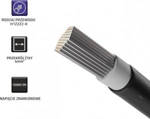Qoltec Kabel solarny fotowoltaiczny | 4mm2 | 100m | Czarny 4
