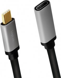 Kabel USB LogiLink USB-C - USB-C 0.5 m Czarno-szary (CUA0105) 2
