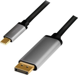 Kabel USB LogiLink USB-C - HDMI 1.8 m Czarno-srebrny (CUA0100) 1