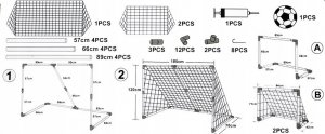 OEM Bramki do piłki nożnej 2w1 185x120x70 cm + piłka 7