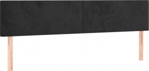vidaXL vidaXL Łóżko kontynentalne z materacem i LED, czarny aksamit 160x200cm 7