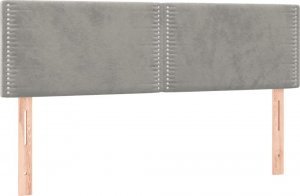 vidaXL vidaXL Łóżko kontynentalne z materacem, jasnoszare, 140x190cm, aksamit 7