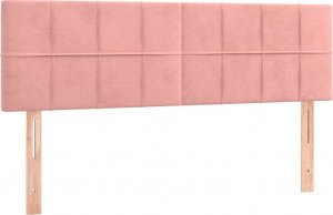 vidaXL vidaXL Łóżko kontynentalne z materacem i LED, różowy aksamit 140x190cm 7