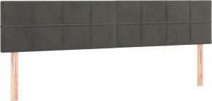 vidaXL vidaXL Łóżko kontynentalne z materacem i LED, szary aksamit, 180x200cm 7