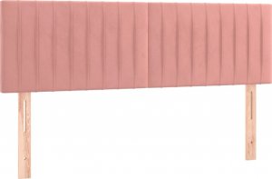 vidaXL vidaXL Łóżko kontynentalne z materacem i LED, różowy aksamit 140x190cm 7