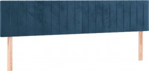 vidaXL vidaXL Łóżko kontynentalne, materac i LED, niebieski aksamit 160x200cm 7