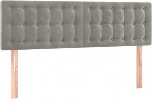 vidaXL vidaXL Łóżko kontynentalne z materacem, jasnoszare, 140x190cm, aksamit 7