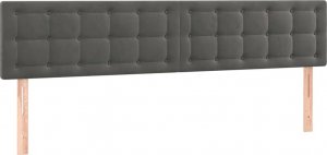 vidaXL vidaXL Łóżko kontynentalne z materacem i LED, szary aksamit, 180x200cm 7