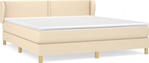 vidaXL vidaXL Łóżko kontynentalne z materacem, kremowe, tkanina, 180x200 cm 2