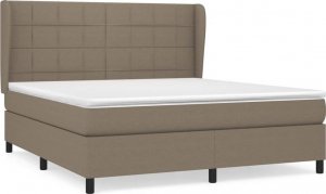 vidaXL vidaXL Łóżko kontynentalne z materacem, taupe, tkanina, 160x200 cm 2