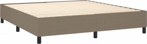 vidaXL vidaXL Łóżko kontynentalne z materacem, taupe, tkanina, 160x200 cm 4