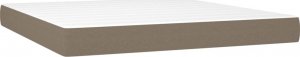 vidaXL vidaXL Łóżko kontynentalne z materacem, taupe, tkanina, 160x200 cm 5