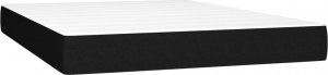 vidaXL Łóżko kontynentalne z materacem, czarne, tkanina 140x200 cm 5