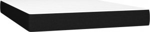 vidaXL Łóżko kontynentalne z materacem, czarne, tkanina 140x200 cm 5