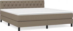vidaXL vidaXL Łóżko kontynentalne z materacem, taupe, tkanina, 160x200 cm 2