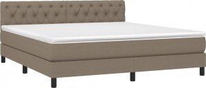 vidaXL vidaXL Łóżko kontynentalne z materacem, taupe, tkanina, 160x200 cm 3