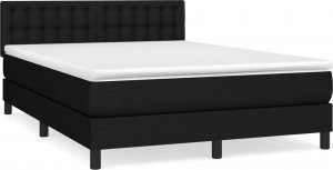 vidaXL vidaXL Łóżko kontynentalne z materacem, czarne, tkanina 140x200 cm 2