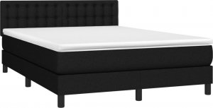 vidaXL vidaXL Łóżko kontynentalne z materacem, czarne, tkanina 140x200 cm 3