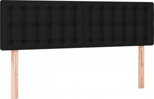 vidaXL vidaXL Łóżko kontynentalne z materacem, czarne, tkanina 140x200 cm 6