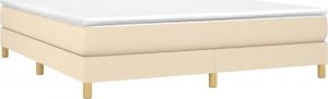 vidaXL vidaXL Łóżko kontynentalne z materacem, kremowe, tkanina, 180x200 cm 3