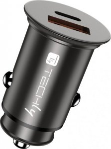 Ładowarka Techly Techly Samochodowa Szybka Mini Ładowarka USB-C/A 38W 3A 5-12V 3