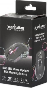 Mysz Manhattan Manhattan Gamingowa Mysz Optyczna USB 7200dpi z Podświetlaniem LED RGB 7