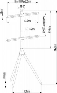 Techly Techly Stojak Podłogowy Tripod TV LCD/LED 32-65 Cali 35kg Drewno 7