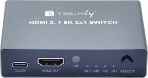 Adapter AV Techly Techly 3-Portowy Przełącznik HDMI 2.1 8K*60Hz 3x1 z Pilotem IR 5