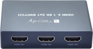 Adapter AV Techly Techly 3-Portowy Przełącznik HDMI 2.1 8K*60Hz 3x1 z Pilotem IR 6