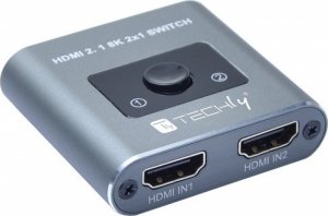 Adapter AV Techly Techly 2-Portowy Przełącznik HDMI 2.1 8K*60Hz 2x1 z Pilotem IR 2