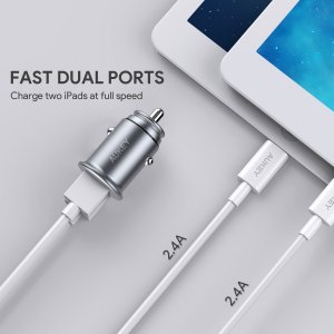 Ładowarka Aukey Ładowarka samochodowa CC-S2 4.8A 2xUSB-A 5