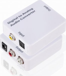 Adapter AV SwiatKabli Konwerter optyczny dźwięku Coaxial TOSLINK - RCA 2x CHINCH ANALOG 1