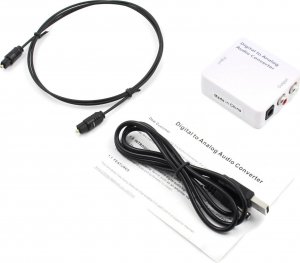 Adapter AV SwiatKabli Konwerter optyczny dźwięku Coaxial TOSLINK - RCA 2x CHINCH ANALOG 3