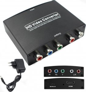 Adapter AV SwiatKabli Konwerter z HDMI na COMPONENT YPbPr / LP Audio / 5x chinch 1