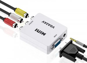 Adapter AV SwiatKabli Konwerter obrazu z VGA + jack 3,5mm na AV RCA Chinch 2