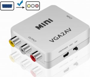 Adapter AV SwiatKabli Konwerter obrazu z VGA + jack 3,5mm na AV RCA Chinch 3