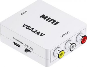Adapter AV SwiatKabli Konwerter obrazu z VGA + jack 3,5mm na AV RCA Chinch 5