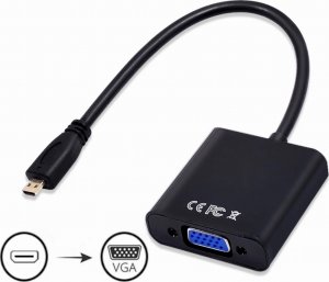 Adapter AV SwiatKabli Przejściówka micro HDMI na VGA + audio Jack 3,5mm konwerter obrazu i dźwięku 1