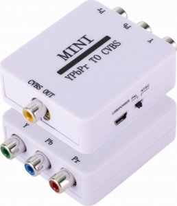 Adapter AV SwiatKabli Konwerter obrazu i dźwięku Adapter YPBPR na CVBS Przejściówka 1