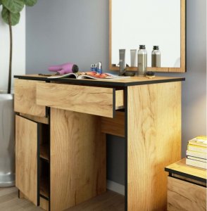 Fabryka Mebli Akord TOALETKA KOSMETYCZNA Z LUSTREM P-2/SL 500x600 LEWA DĄB CRAFT 4
