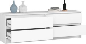Fabryka Mebli Akord Komoda K 160 cm 4 szuflady - biała 2