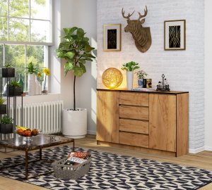 Fabryka Mebli Akord Komoda K 160 cm 2 drzwi 4 szuflady - dąb craft 5