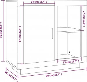 vidaXL Szafka, biała, 80x40x75 cm 9