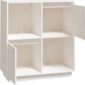 vidaXL Szafka, biała, 74x35x80 cm, lite drewno sosnowe 5