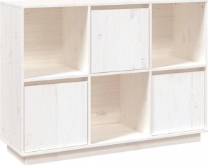 vidaXL Szafka, biała, 110,5x35x80 cm, lite drewno sosnowe 2