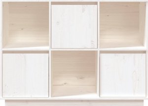 vidaXL Szafka, biała, 110,5x35x80 cm, lite drewno sosnowe 6